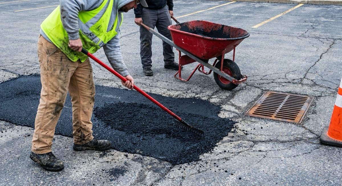 Asphalt crack repair in Leesburg Loudoun County VA