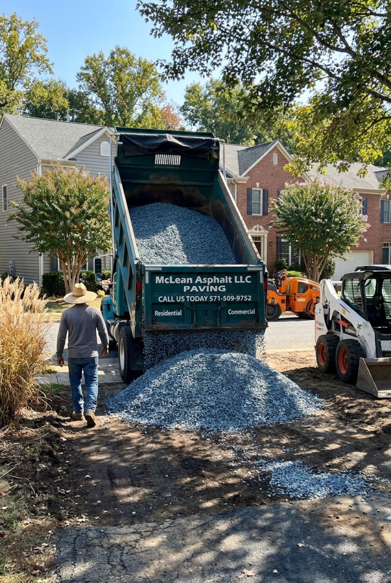 Asphalt delivery dump truck Loudoun County
