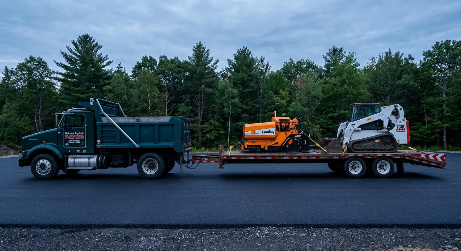 Asphalt paving crew and trucks Leesburg VA